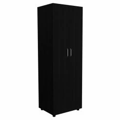 Coupon π― Atlin Designs Modern Wood Armoire With One Cabinet & 2 Shelves In Black β