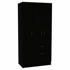 Deals π Atlin Designs Modern Wood Armoire With Two Cabinets In Black/White π