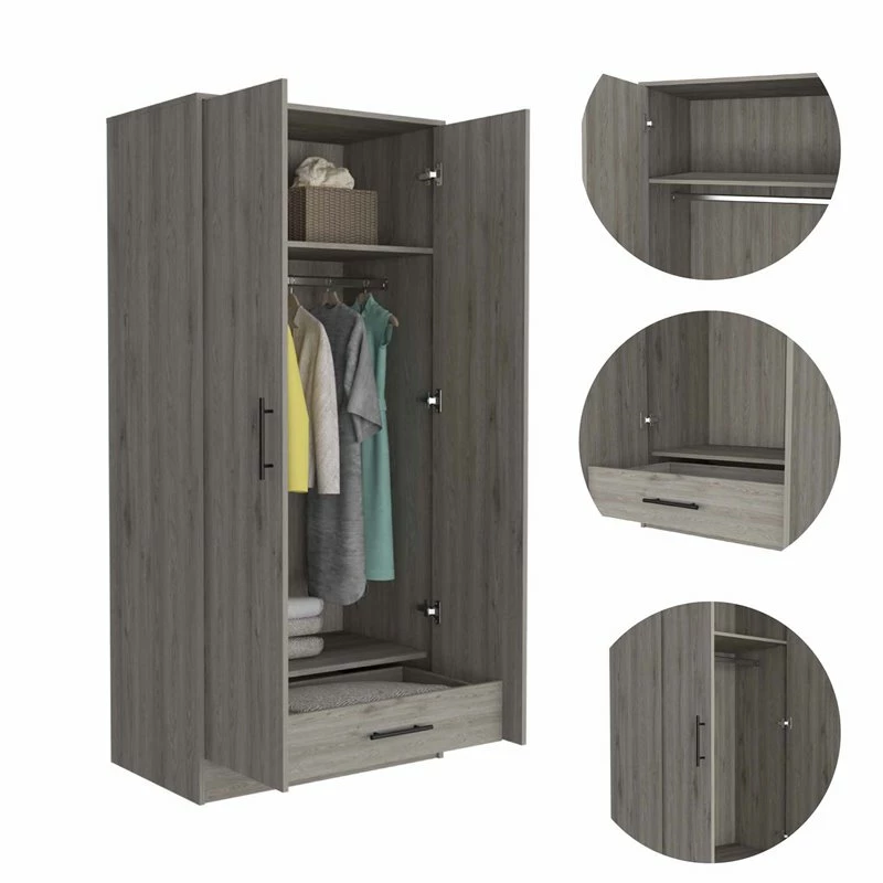 Best reviews of π Atlin Designs Wood Bedroom Armoire With Two Doors In Light Gray β 6 Best reviews of π Atlin Designs Wood Bedroom Armoire With Two Doors In Light Gray β - Image 4