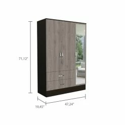 Wholesale ๐ Atlin Designs Mirrored Modern Wood Armoire In Black Wenge/Light Oak ๐งจ 13 Wholesale ๐ Atlin Designs Mirrored Modern Wood Armoire In Black Wenge/Light Oak ๐งจ -Living Room Sales Shop 2503798 5 L