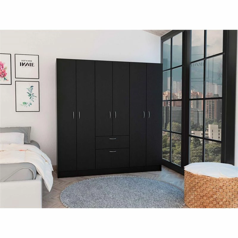Top 10 π Atlin Designs Modern 6-Door Wood Bedroom Armoire In Black Wenge β 4 Top 10 π Atlin Designs Modern 6-Door Wood Bedroom Armoire In Black Wenge β - Image 2