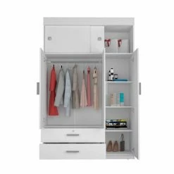Best Sale ❤️ Atlin Designs Spacious Modern Wood Bedroom Armoire In White 🥰 -Living Room Sales Shop 2503801 2 L