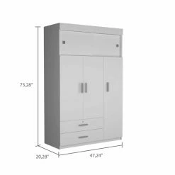 Best Sale ❤️ Atlin Designs Spacious Modern Wood Bedroom Armoire In White 🥰 -Living Room Sales Shop 2503801 4 L