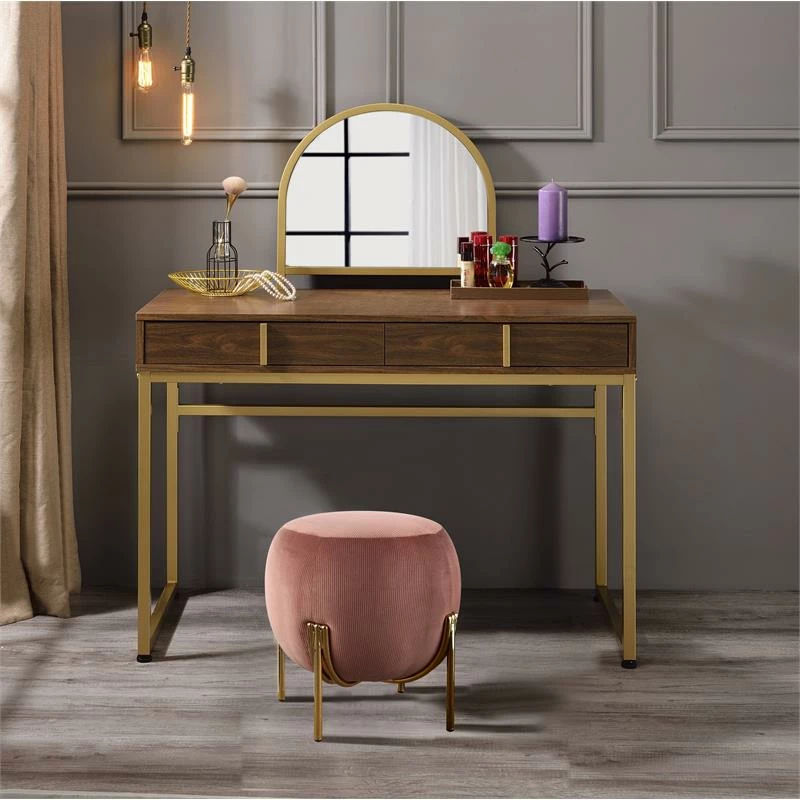 Deals π ACME Furniture ACME Coleen Vanity Desk In Walnut & Gold Finish βοΈ 14 Deals π ACME Furniture ACME Coleen Vanity Desk In Walnut & Gold Finish βοΈ - Image 12