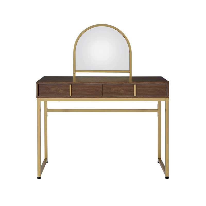 Deals π ACME Furniture ACME Coleen Vanity Desk In Walnut & Gold Finish βοΈ 6 Deals π ACME Furniture ACME Coleen Vanity Desk In Walnut & Gold Finish βοΈ - Image 4