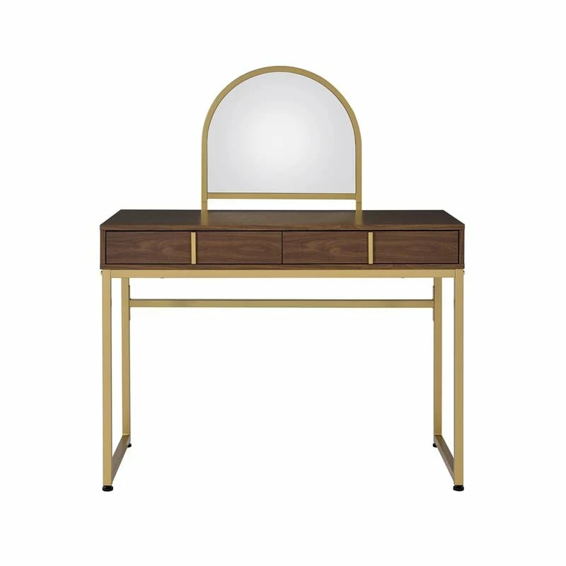 Deals π ACME Furniture ACME Coleen Vanity Desk In Walnut & Gold Finish βοΈ 10 Deals π ACME Furniture ACME Coleen Vanity Desk In Walnut & Gold Finish βοΈ - Image 8