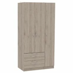 Wholesale ๐ Atlin Designs Modern Three Door Wood Bedroom Armoire In Walnut Oak ๐