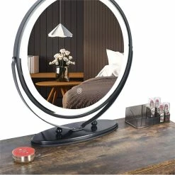 New ๐ฏ Alexent Wood Makeup Vanity Desk Set With Round Mirror & Storage Cabinet In Brown ๐งจ 22 New ๐ฏ Alexent Wood Makeup Vanity Desk Set With Round Mirror & Storage Cabinet In Brown ๐งจ -Living Room Sales Shop 2517314 4 L
