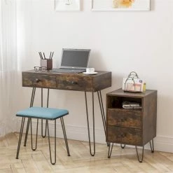 New ๐ฏ Alexent Wood Makeup Vanity Desk Set With Round Mirror & Storage Cabinet In Brown ๐งจ 27 New ๐ฏ Alexent Wood Makeup Vanity Desk Set With Round Mirror & Storage Cabinet In Brown ๐งจ -Living Room Sales Shop 2517314 9 L