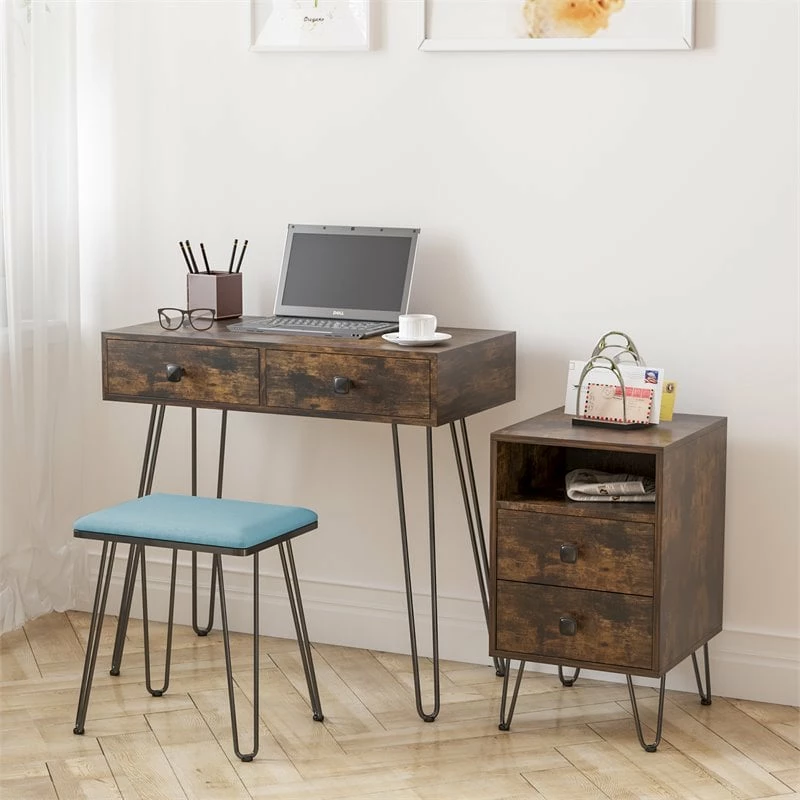 New ๐ฏ Alexent Wood Makeup Vanity Desk Set With Round Mirror & Storage Cabinet In Brown ๐งจ 15 New ๐ฏ Alexent Wood Makeup Vanity Desk Set With Round Mirror & Storage Cabinet In Brown ๐งจ - Image 13