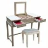 Discount 😀 Atlin Designs Traditional Unfinished Vanity Table And Bench Set ❤️ -Living Room Sales Shop 2517644 L