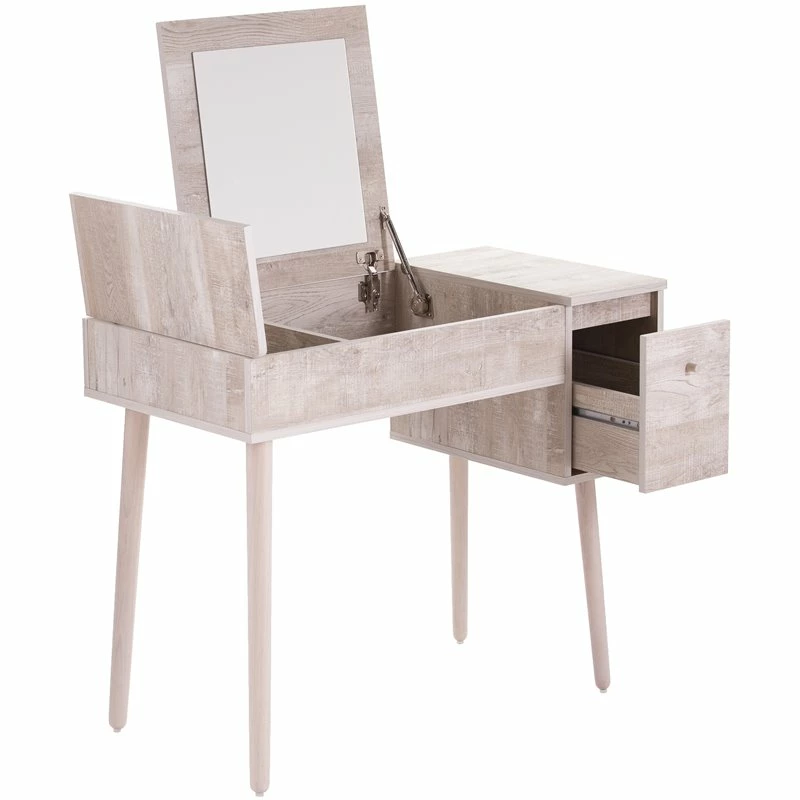 Discount π― Atlin Designs Wooden Bedroom Vanity Washed With Hidden Mirror In Gray π 5 Discount π― Atlin Designs Wooden Bedroom Vanity Washed With Hidden Mirror In Gray π - Image 3
