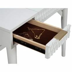 Buy ๐ Atlin Designs Contemporary White Pearl Wood Bedroom Vanity In White ๐ฏ 17 Buy ๐ Atlin Designs Contemporary White Pearl Wood Bedroom Vanity In White ๐ฏ -Living Room Sales Shop 2517646 5 L