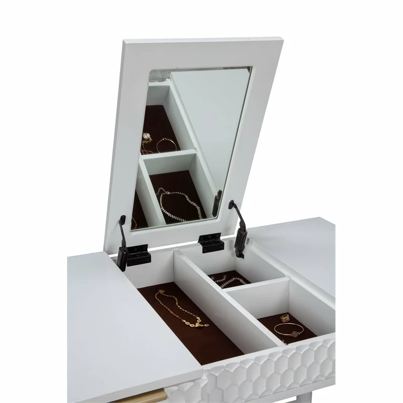 Buy ๐ Atlin Designs Contemporary White Pearl Wood Bedroom Vanity In White ๐ฏ 9 Buy ๐ Atlin Designs Contemporary White Pearl Wood Bedroom Vanity In White ๐ฏ - Image 7