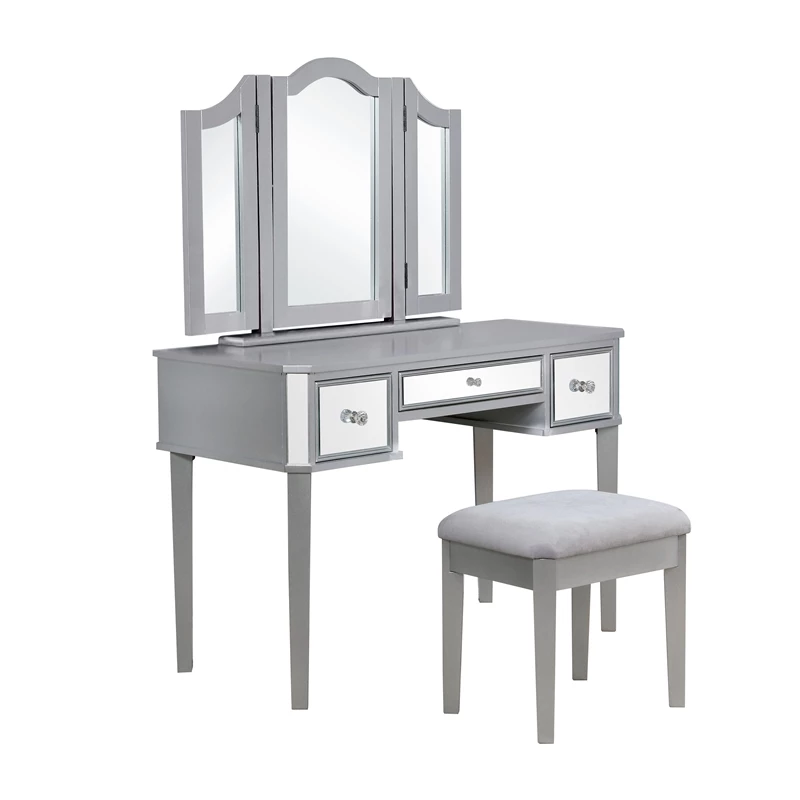 Coupon ๐ Atlin Designs Contemporary Wood 3-Piece Vanity Set In Silver ๐ 3 Coupon ๐ Atlin Designs Contemporary Wood 3-Piece Vanity Set In Silver ๐
