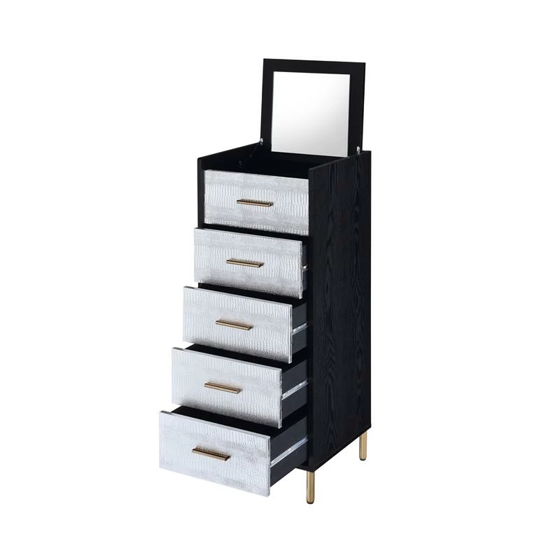 Buy ๐ ACME Furniture ACME Myles Jewelry Armoire In Black & Gold Finish ๐คฉ 5 Buy ๐ ACME Furniture ACME Myles Jewelry Armoire In Black & Gold Finish ๐คฉ - Image 3