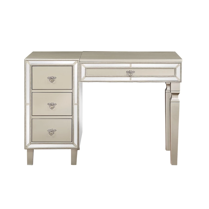 Best deal โ๏ธ Poundex Wooden Makeup Vanity Set With Lift-up Mirror And Stool - Silver ๐ 4 Best deal โ๏ธ Poundex Wooden Makeup Vanity Set With Lift-up Mirror And Stool - Silver ๐ - Image 2