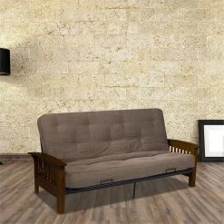 Hot Sale ⌛ Wolf Comfort Plus 75x54" Fabric & Cotton Full Futon Mattress In Antelope Brown 🤩 -Living Room Sales Shop 2537604 1 L