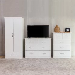 Deals 🔔 Herval Nevada Engineered Wood 2 Door Armoire In White ⌛ -Living Room Sales Shop 2547690 11 L