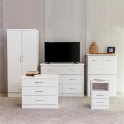 Deals 🔔 Herval Nevada Engineered Wood 2 Door Armoire In White ⌛ -Living Room Sales Shop 2547690 12 L