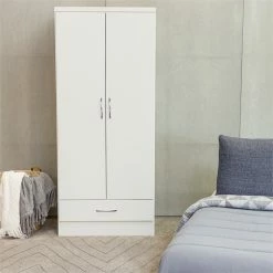 Deals 🔔 Herval Nevada Engineered Wood 2 Door Armoire In White ⌛ -Living Room Sales Shop 2547690 5 L