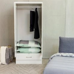 Deals 🔔 Herval Nevada Engineered Wood 2 Door Armoire In White ⌛ -Living Room Sales Shop 2547690 6 L