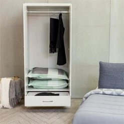 Deals 🔔 Herval Nevada Engineered Wood 2 Door Armoire In White ⌛ -Living Room Sales Shop 2547690 7 L