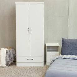 Deals 🔔 Herval Nevada Engineered Wood 2 Door Armoire In White ⌛ -Living Room Sales Shop 2547690 8 L
