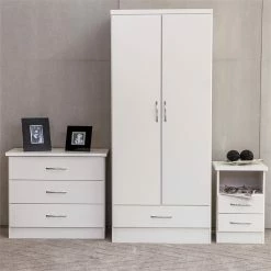 Deals 🔔 Herval Nevada Engineered Wood 2 Door Armoire In White ⌛ -Living Room Sales Shop 2547690 9 L