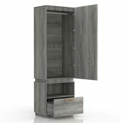 Top 10 🔥 Furniture Of America Jinx Wood 1-Drawer Armoire In Vintage Gray Oak ⌛ -Living Room Sales Shop 2552060 3 L