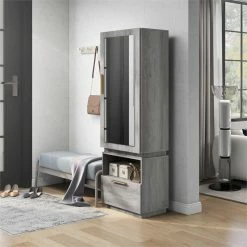 Top 10 🔥 Furniture Of America Jinx Wood 1-Drawer Armoire In Vintage Gray Oak ⌛ -Living Room Sales Shop 2552060 6 L