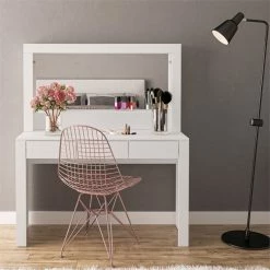 New π― Boahaus Calypso 3-Drawer Modern Wood Makeup Vanity With Mirror In White 𧨠9 New π― Boahaus Calypso 3-Drawer Modern Wood Makeup Vanity With Mirror In White 𧨠-Living Room Sales Shop 2553008 3 L