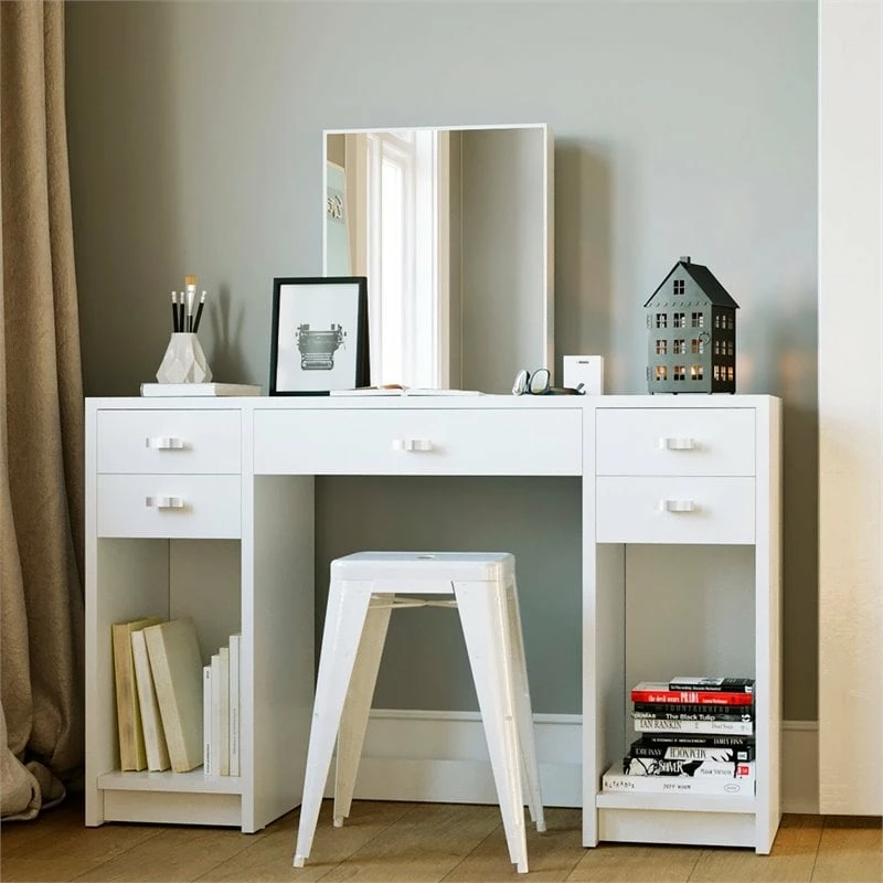Top 10 π Boahaus Christina 5-Drawer Modern Wood Vanity With Mirror Top In White β€οΈ 4 Top 10 π Boahaus Christina 5-Drawer Modern Wood Vanity With Mirror Top In White β€οΈ - Image 2