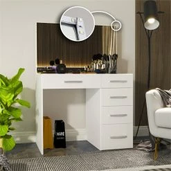 Coupon 🤩 Boahaus Gaia 5-Drawer Modern Wood Lighted Vanity With LED Light Strip In White 🎁 9 Coupon 🤩 Boahaus Gaia 5-Drawer Modern Wood Lighted Vanity With LED Light Strip In White 🎁 -Living Room Sales Shop 2553024 3 L