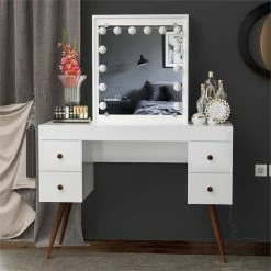 Cheapest π Boahaus Juno 4-Drawer Modern Wood π Dressing Table With Mirror In White π 7 Cheapest π Boahaus Juno 4-Drawer Modern Wood π Dressing Table With Mirror In White π -Living Room Sales Shop 2553027 2 L
