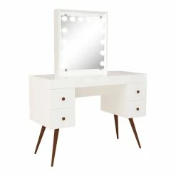 Cheapest π Boahaus Juno 4-Drawer Modern Wood π Dressing Table With Mirror In White π