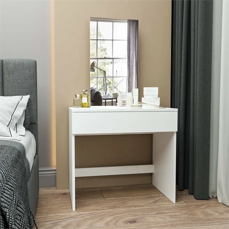 Coupon 💯 Boahaus Isabella 1-Drawer Modern Wood 👗 Dressing Table With Mirror In White 😀 4 Coupon 💯 Boahaus Isabella 1-Drawer Modern Wood 👗 Dressing Table With Mirror In White 😀 - Image 2