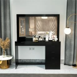 Wholesale ๐ Boahaus Joan 7-Drawer Modern Wood ๐ Dressing Table With Mirror In Black ๐งจ 9 Wholesale ๐ Boahaus Joan 7-Drawer Modern Wood ๐ Dressing Table With Mirror In Black ๐งจ -Living Room Sales Shop 2553032 3 L