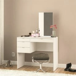 Wholesale ๐คฉ Boahaus Maia 4-Drawer Modern Wood ๐ Dressing Table With Mirror In White ๐ 7 Wholesale ๐คฉ Boahaus Maia 4-Drawer Modern Wood ๐ Dressing Table With Mirror In White ๐ -Living Room Sales Shop 2553033 2 L