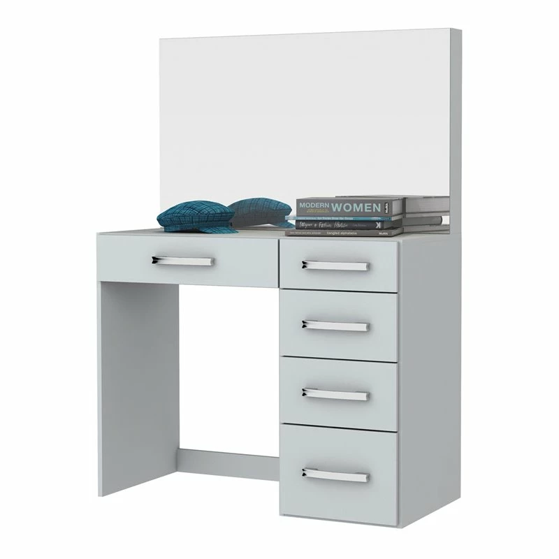 New ๐ Boahaus Matilda 5-Drawer Modern Wood ๐ Dressing Table With Mirror In White ๐ 3 New ๐ Boahaus Matilda 5-Drawer Modern Wood ๐ Dressing Table With Mirror In White ๐