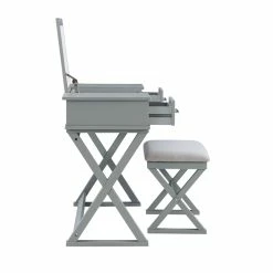 Deals ✔️ Linon Ashby Wood Bedroom Vanity In Gray ✨ 29 Deals ✔️ Linon Ashby Wood Bedroom Vanity In Gray ✨ -Living Room Sales Shop 2561430 16 L