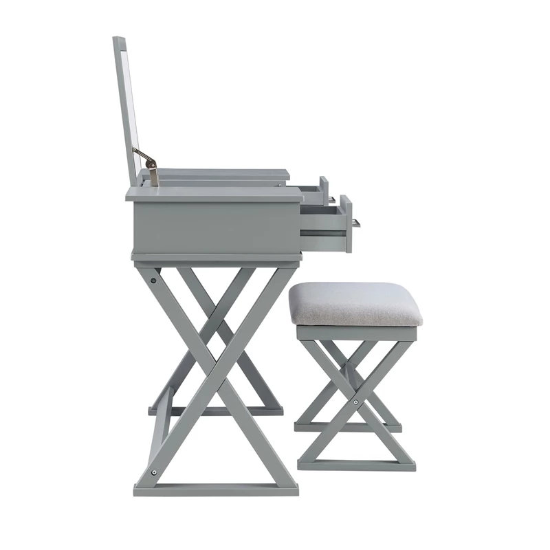 Deals ✔️ Linon Ashby Wood Bedroom Vanity In Gray ✨ 9 Deals ✔️ Linon Ashby Wood Bedroom Vanity In Gray ✨ - Image 7