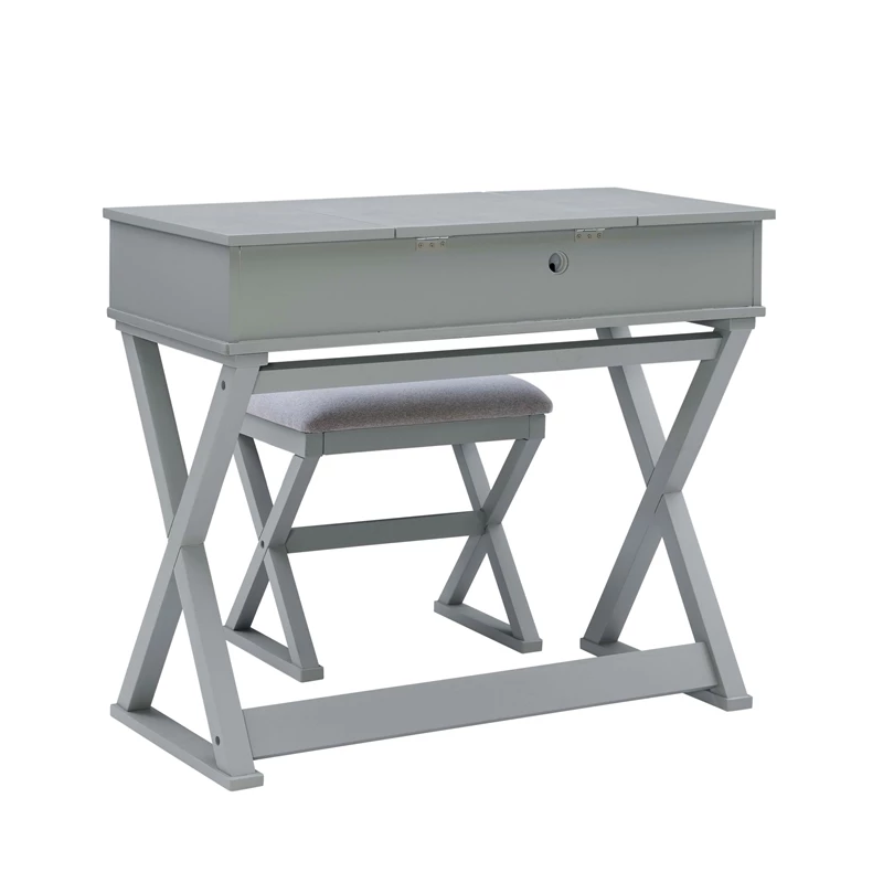 Deals ✔️ Linon Ashby Wood Bedroom Vanity In Gray ✨ 10 Deals ✔️ Linon Ashby Wood Bedroom Vanity In Gray ✨ - Image 8