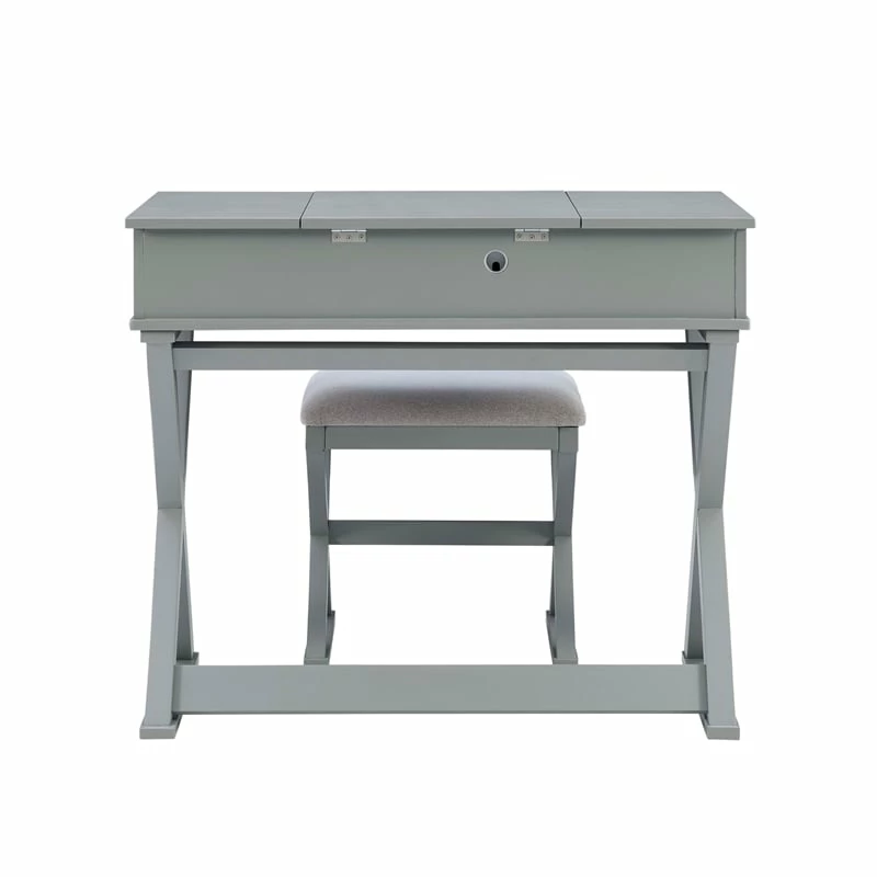 Deals ✔️ Linon Ashby Wood Bedroom Vanity In Gray ✨ 11 Deals ✔️ Linon Ashby Wood Bedroom Vanity In Gray ✨ - Image 9