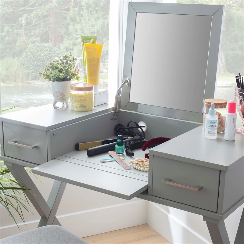 Deals ✔️ Linon Ashby Wood Bedroom Vanity In Gray ✨ 20 Deals ✔️ Linon Ashby Wood Bedroom Vanity In Gray ✨ - Image 18