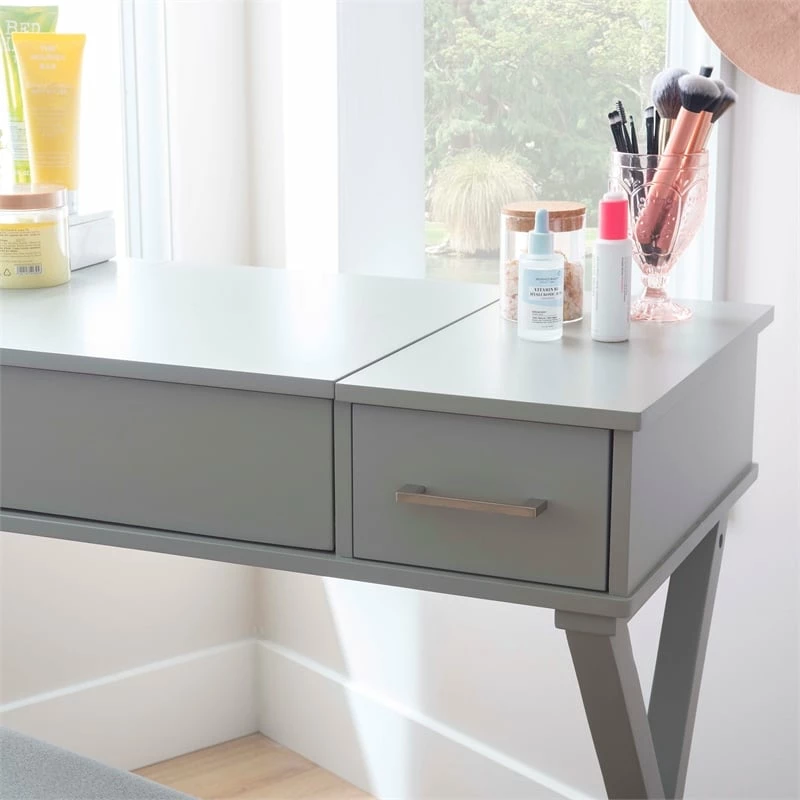 Deals ✔️ Linon Ashby Wood Bedroom Vanity In Gray ✨ 21 Deals ✔️ Linon Ashby Wood Bedroom Vanity In Gray ✨ - Image 19