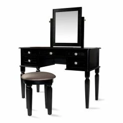 Hot Sale π Bowery Hill Wood Vanity Set With Stool And Mirror In Galaxy Black π 29 Hot Sale π Bowery Hill Wood Vanity Set With Stool And Mirror In Galaxy Black π -Living Room Sales Shop 2561462 1 L