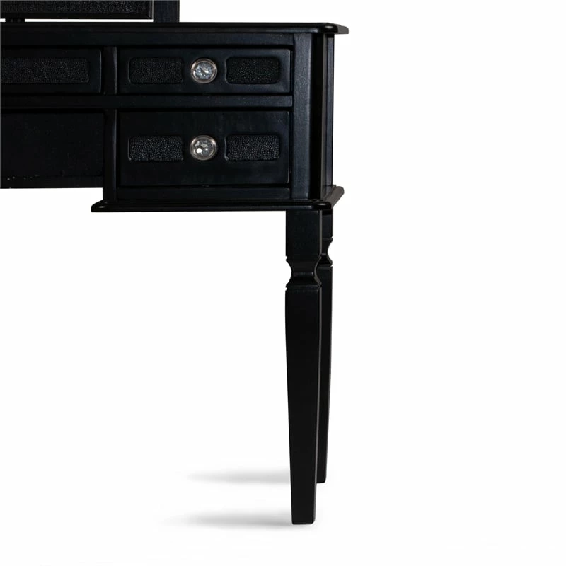 Hot Sale π Bowery Hill Wood Vanity Set With Stool And Mirror In Galaxy Black π 7 Hot Sale π Bowery Hill Wood Vanity Set With Stool And Mirror In Galaxy Black π - Image 5