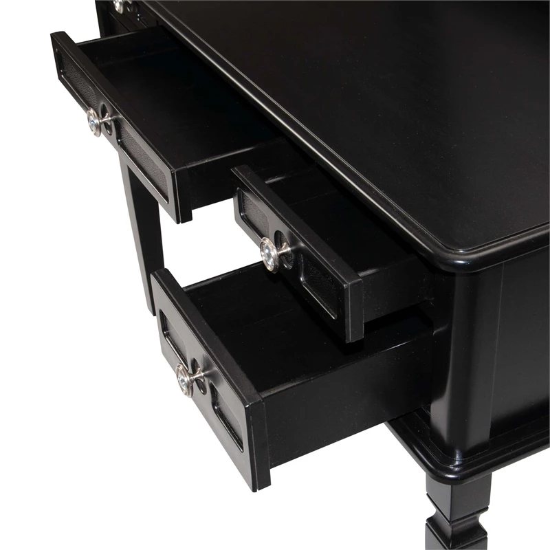 Hot Sale π Bowery Hill Wood Vanity Set With Stool And Mirror In Galaxy Black π 13 Hot Sale π Bowery Hill Wood Vanity Set With Stool And Mirror In Galaxy Black π - Image 11