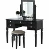 Hot Sale π Bowery Hill Wood Vanity Set With Stool And Mirror In Galaxy Black π 1 Hot Sale π Bowery Hill Wood Vanity Set With Stool And Mirror In Galaxy Black π -Living Room Sales Shop 2561462 L